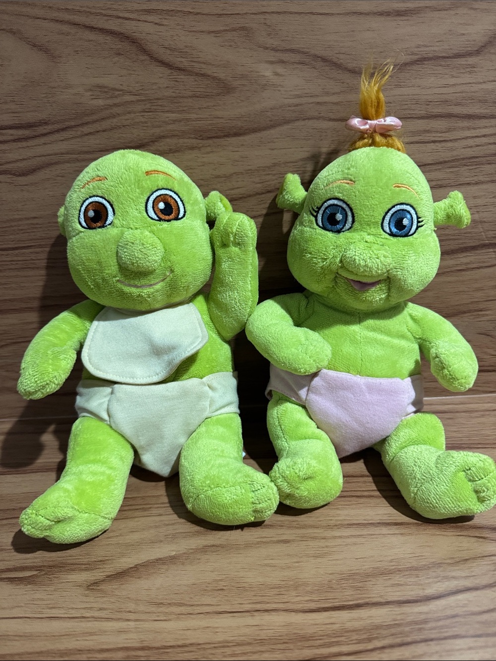 Authentic Build-A-Bear Green Plush Baby Pair Baby Farkle and Baby Felicia